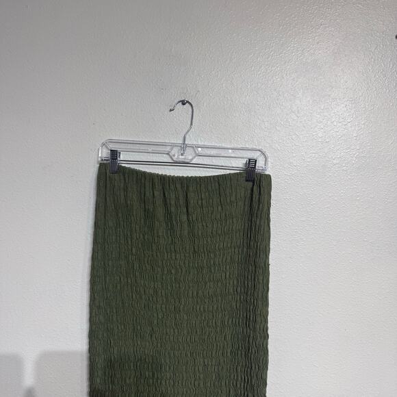 Topshop Green Textured Convertible Maxi Skirt Sz 8 - Picture 3 of 13